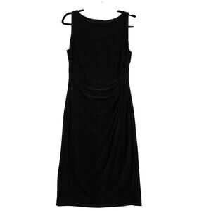 Lauren Ralph Lauren Black Sleeveless Side Ruched Sheath Cocktail Dress Size 6